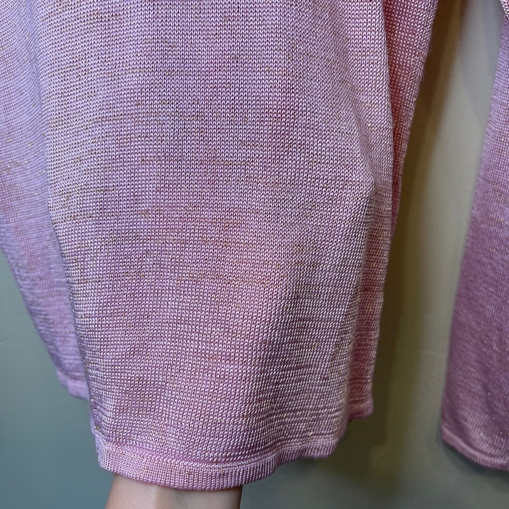 Limited | Y2K Barbie Jewel Tone Metallic Threading Long Sleeve Sweater Cardi - Picture 8 of 9